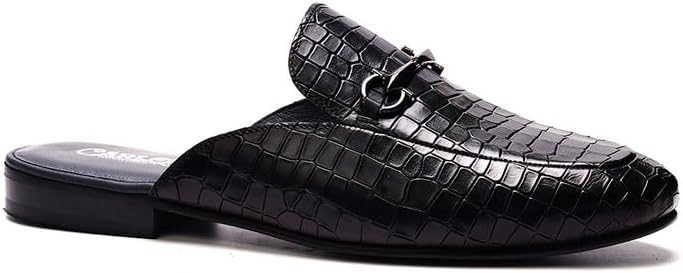 

Мужские шлепанцы Carlos Santana Apollo Bit, Легкое скольжение, Дышащая кожаная подкладка, Мягкая кожаная стелька, Прочная резиновая подошва, черный