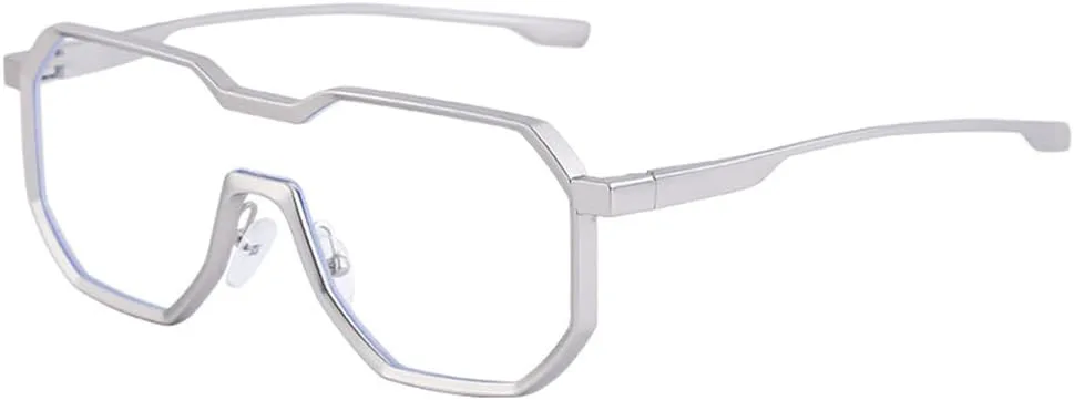 

Мужские солнцезащитные очки в стиле металл-панк с цельными линзами, зеркальные, женские с градиентным цветом, защита от УФ-излучения UV400 KTUCN, C9silverclear