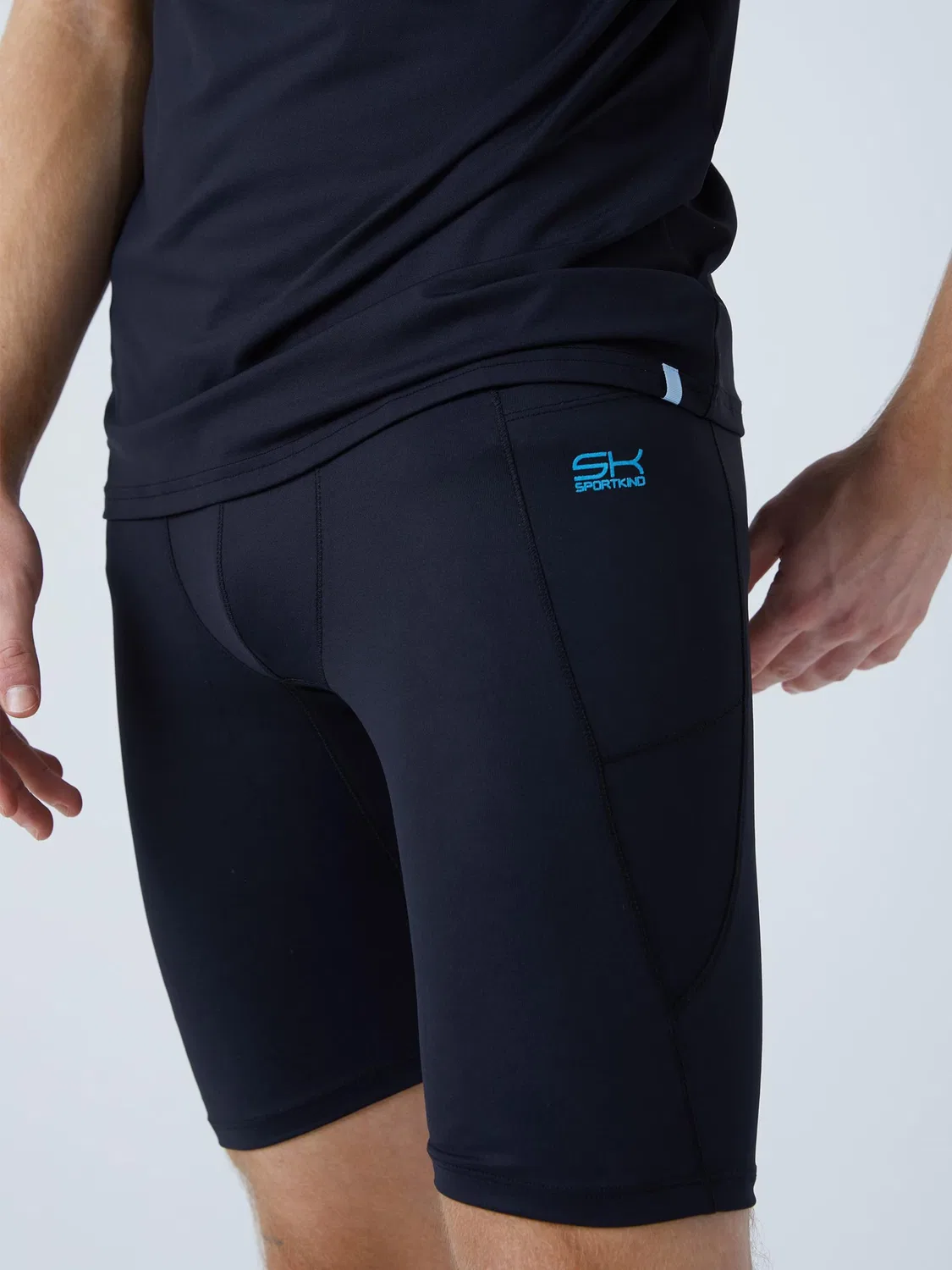 Тайтсы скинни 'Short Tights mit Taschen' Sportkind, Black