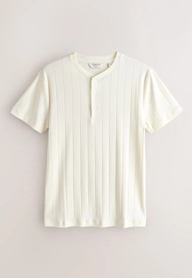 Футболка, текстурированная ребристая, Modal Cotton Smart Next, белый — фото 4