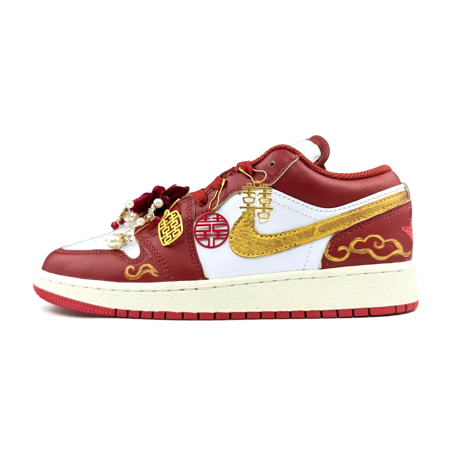 Jordan Баскетбольные кроссовки Air 1 Low Top женские красные