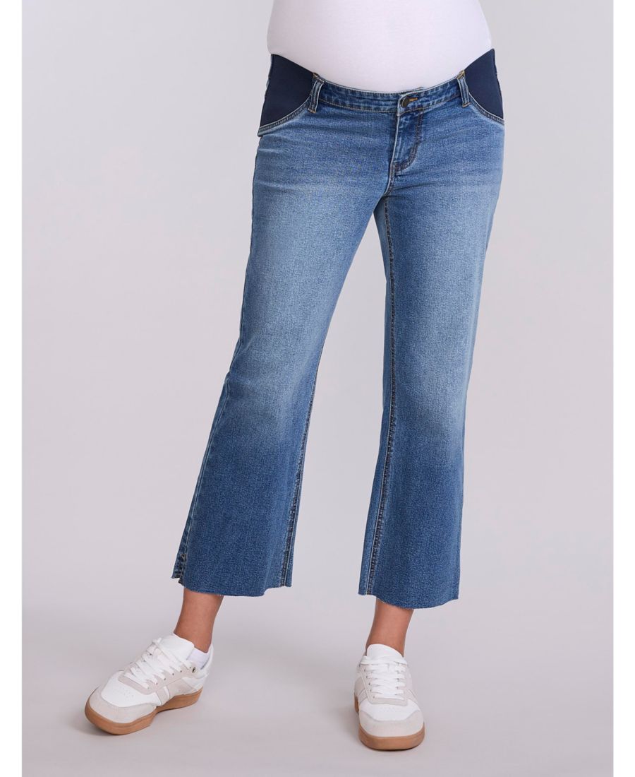 

Женские укороченные джинсы Under the Belly с широкими штанинами - для беременных Motherhood Maternity, Echo wash