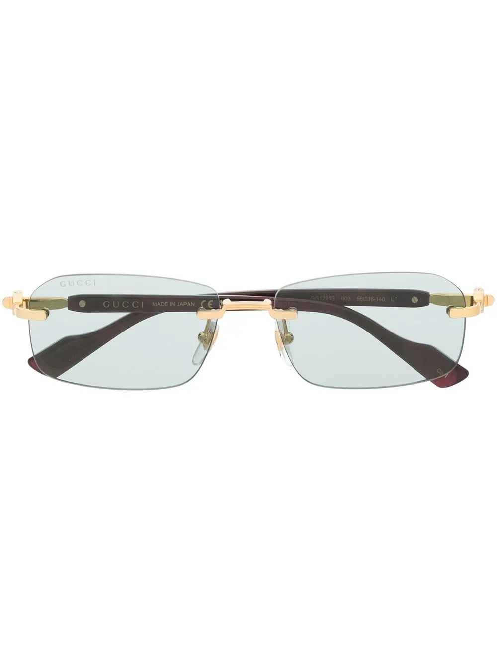 

Солнцезащитные очки GG1221S в прямоугольной оправе Gucci Eyewear, золотой