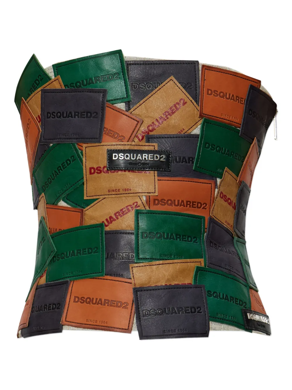 

Топ в технике пэчворк из коллаборации с Bettter Dsquared2, зеленый