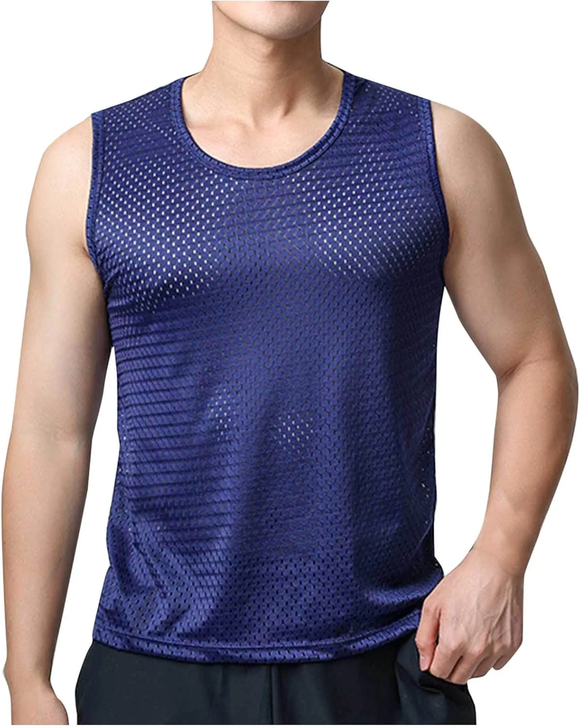 

Мужская пляжная майка Hollow Out Mesh с круглым вырезом TXGMNA