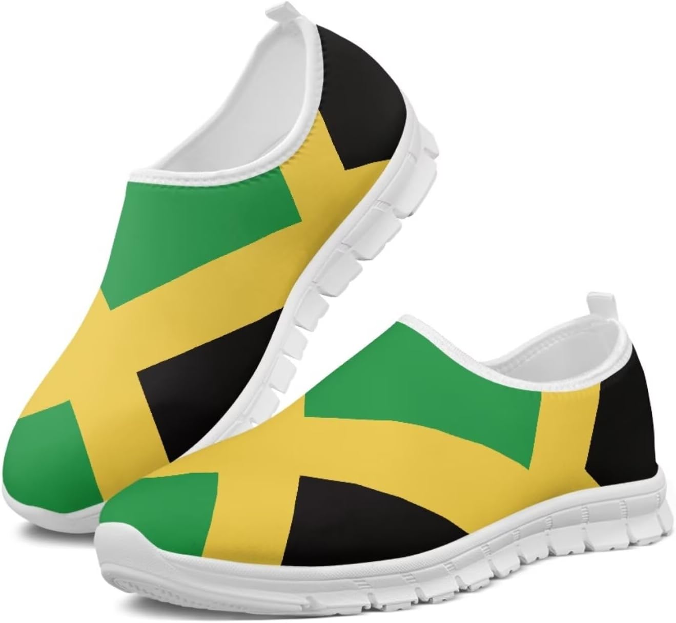 

Мужские слипоны Howilath с принтом флага, повседневные кроссовки для бега, мокасины с противоскользящей подошвой из ЭВА, Vintage Jamaican Flag