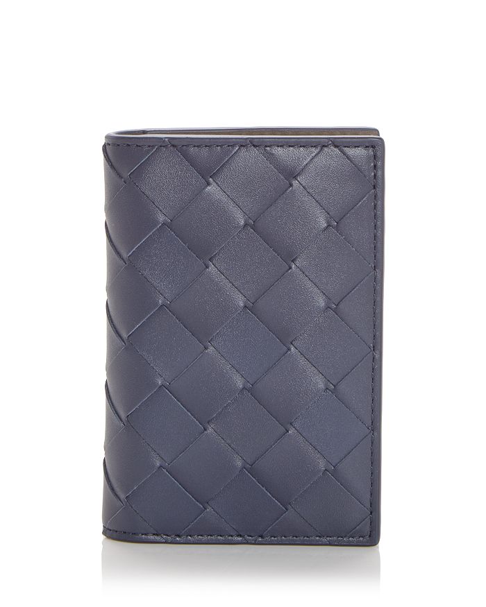 

Картхолдер из кожи Intrecciato Bottega Veneta, синий