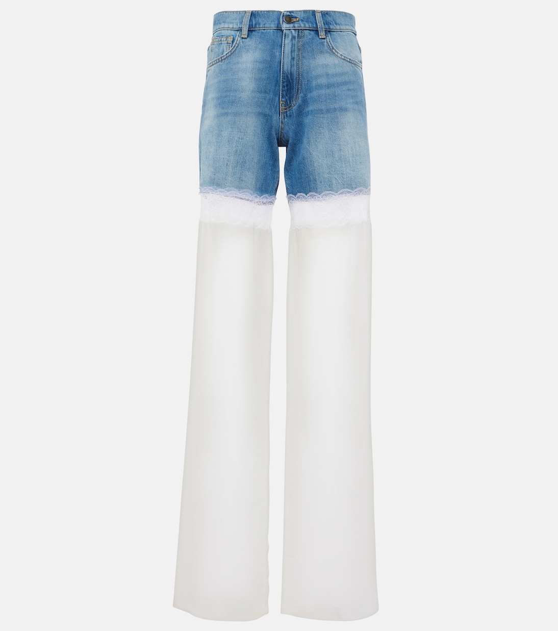 

Джинсы с высокой посадкой и широкими штанинами из тюля Nensi Dojaka, Blue Black