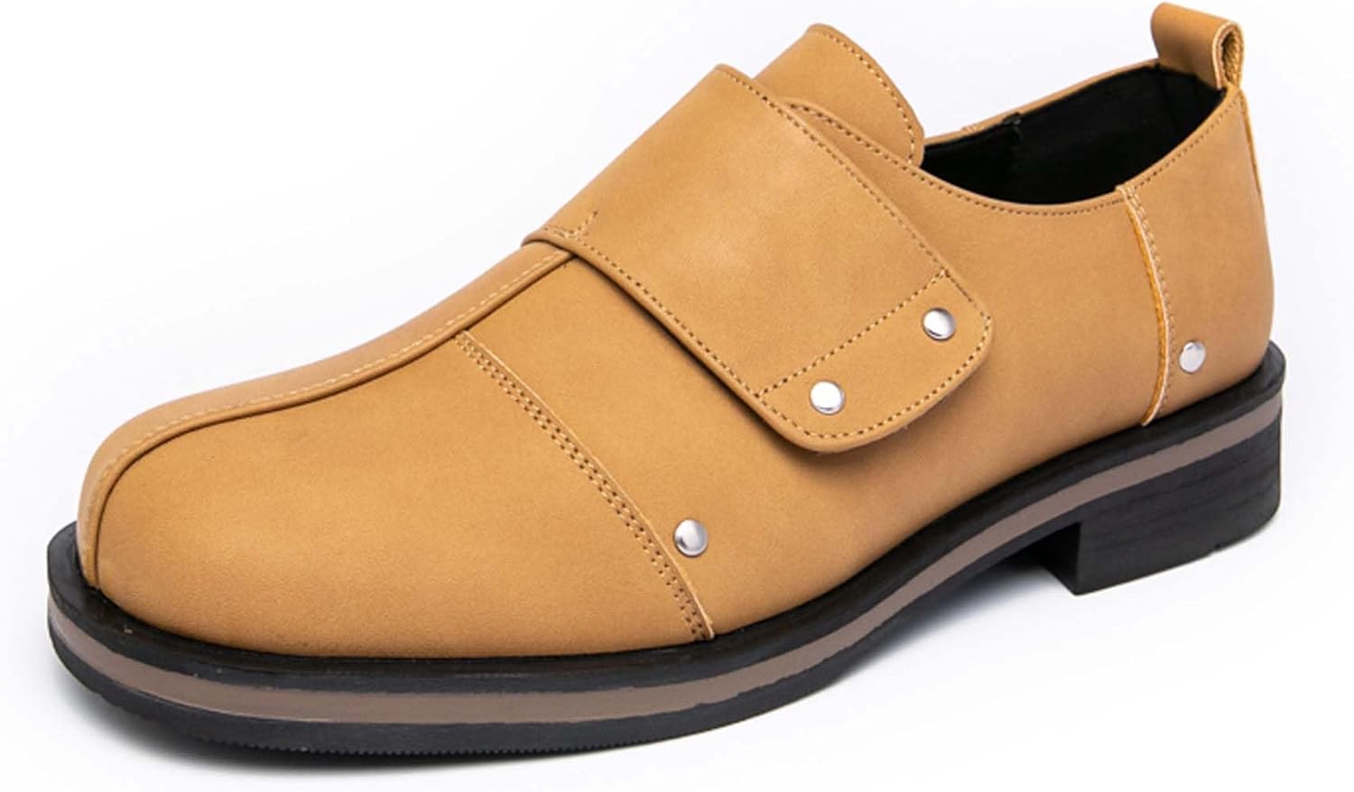 

Мужские толстые лоферы с высоким каблуком, модные кожаные деловые офисные повседневные туфли, противоскользящие на платформе, для свадьбы, вечеринки, формы, дерби Generic, желтый