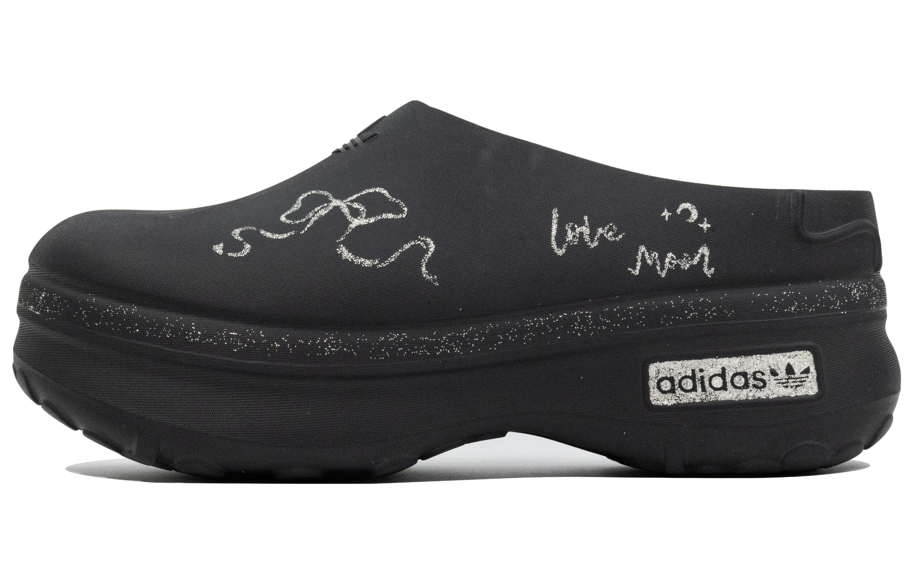Adidas Originals Женские тапочки-мюли AdiFOM Stan Smith Mule с закрытым носком, устойчивые к истиранию, черные, серебристые