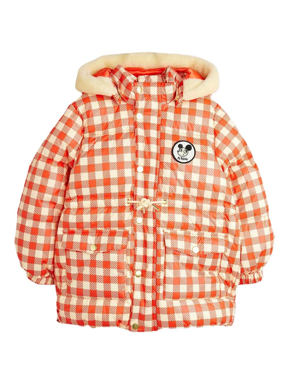 

Пуховик в клетку Mini Rodini, красный