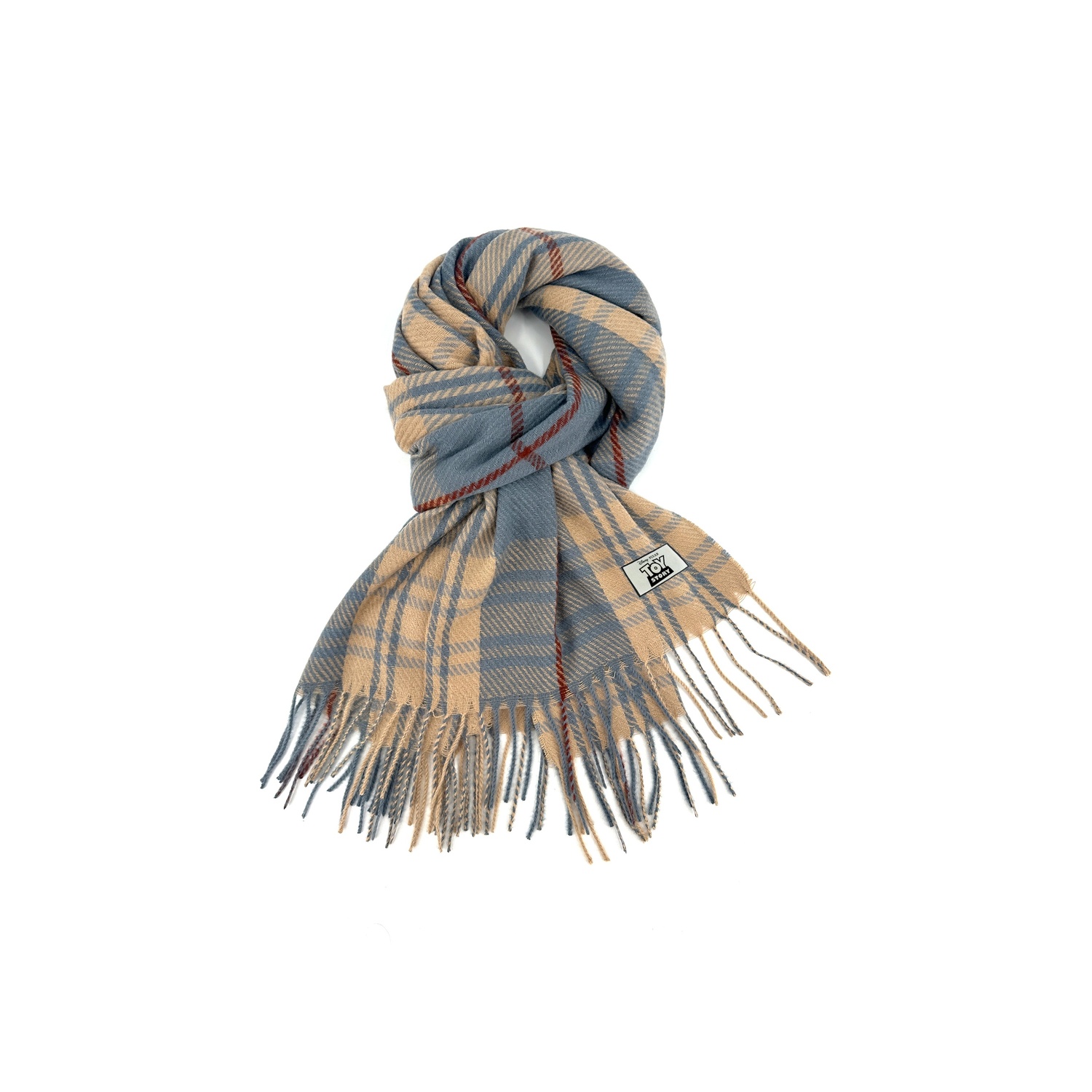 

Disney Полиэстеровый вязаный шарф унисекс, Gray Blue Plaid