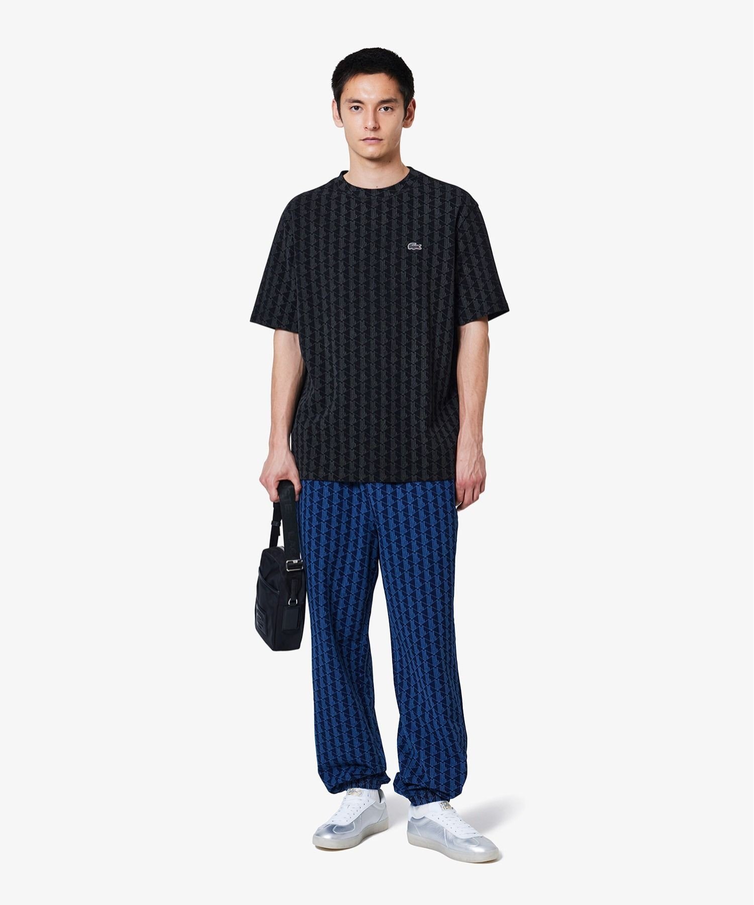 Спортивные брюки с монограммой цвета индиго LACOSTE, Indigo Blue — фото 3