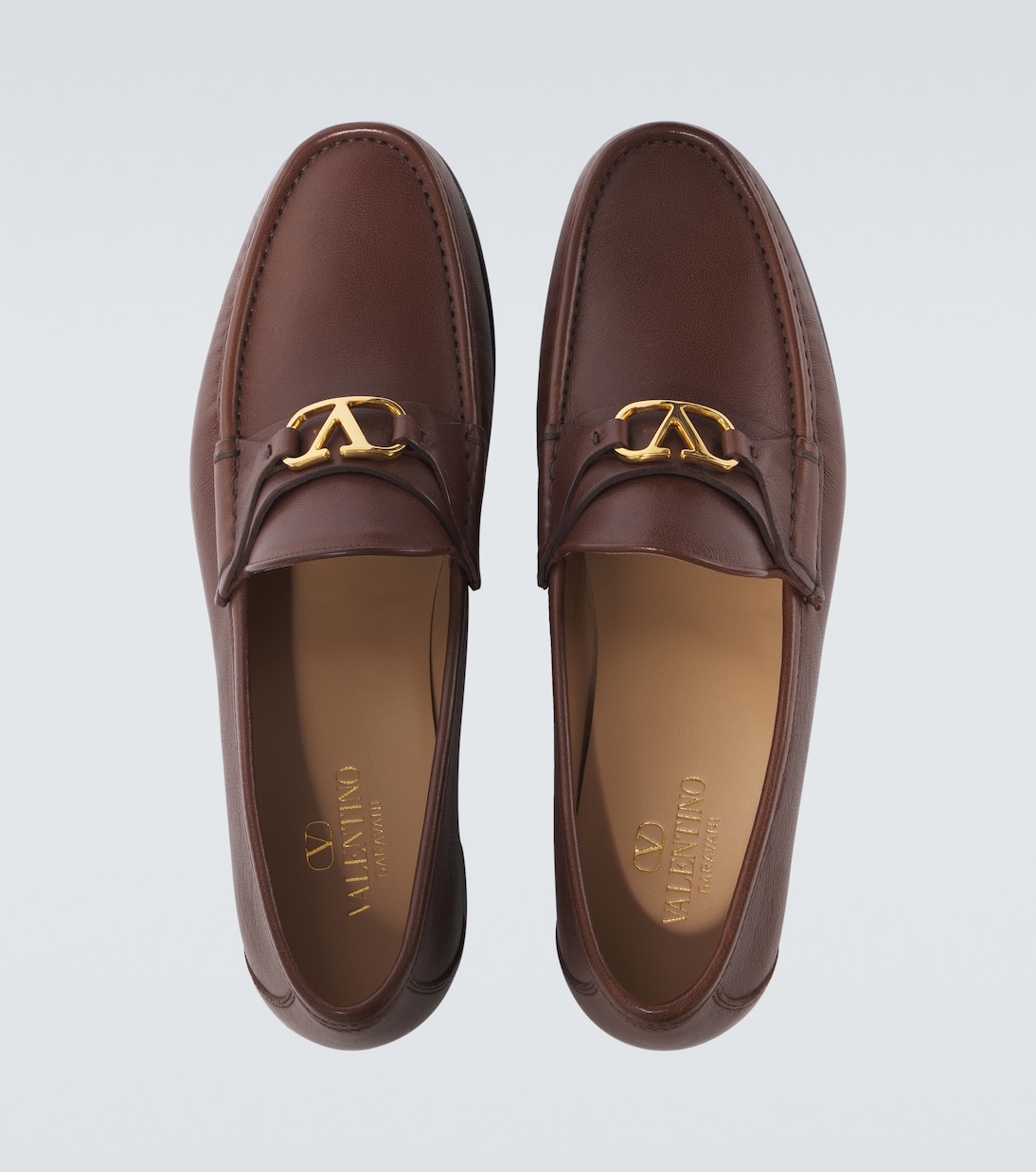 Кожаные лоферы VLogo Signature Valentino Garavani, Bark Brown — фото 4
