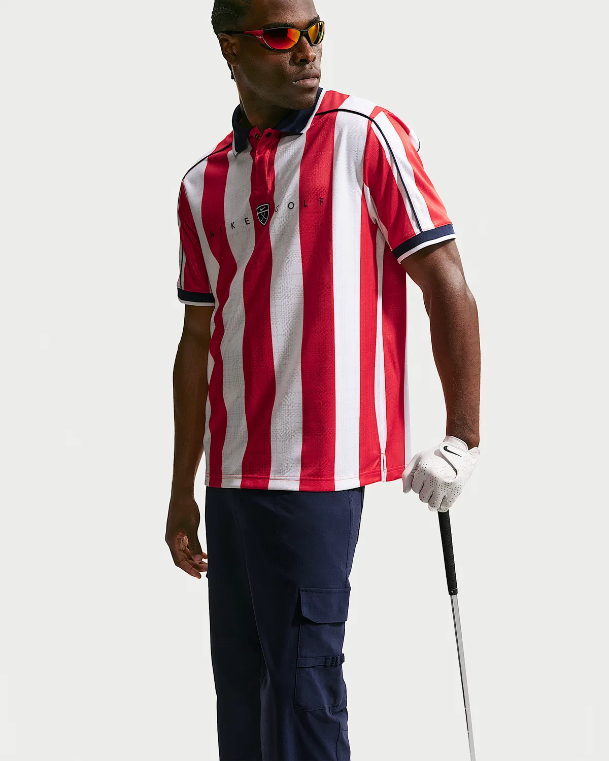 Мужское поло Nike Fairway Fresh Dri-FIT свободного кроя с коротким рукавом, University Red/Midnight Navy — фото 3