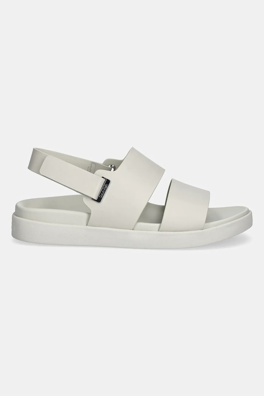 Кожаные сандалии Flat Adj Sandal Eyelet Calvin Klein, бежевый — фото 2