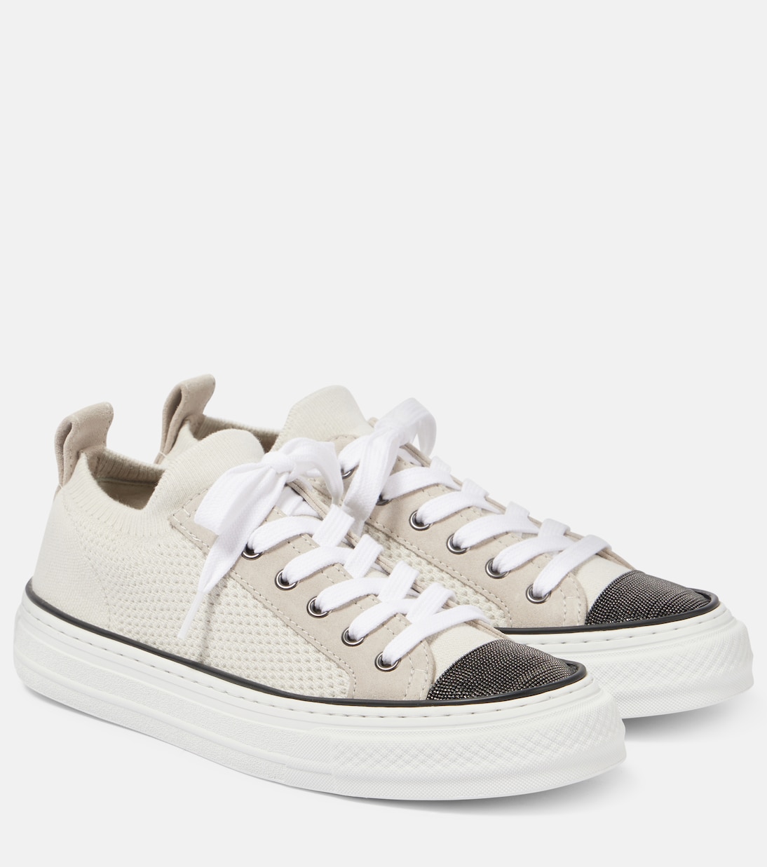 Вязаные слипоны Brunello Cucinelli, Ice White