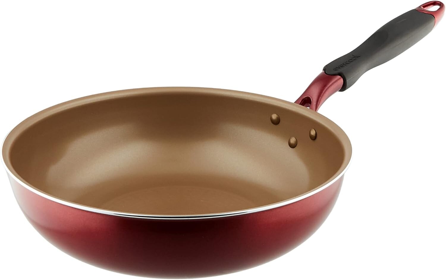 

Жарочная кастрюля Evercook, 11,0 дюймов (28 см), совместима со всеми источниками тепла (совместима с IH), Evercookα без ПФОК, винно-красный, Doshisha, Red, (Wine Red)