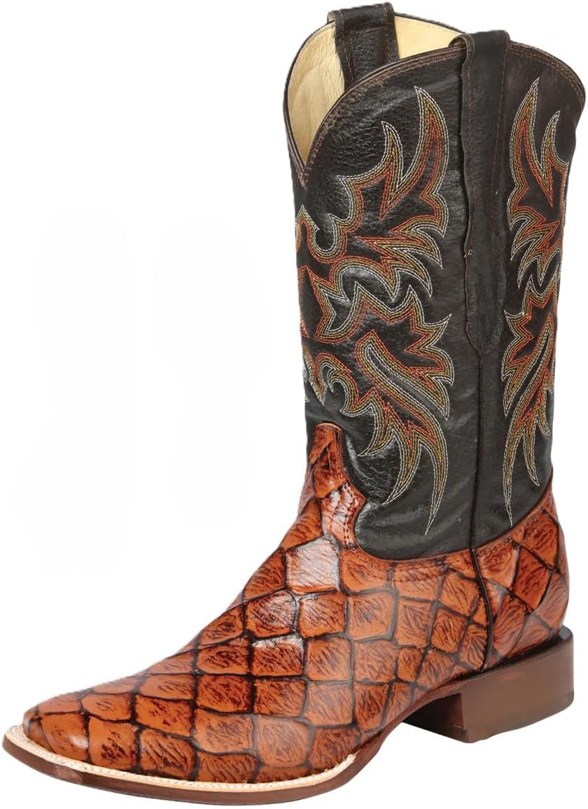 

Мужские вестерн-сапоги El Seor de los Cielos имитация Монстра Рыбы, черный коньяк Generic