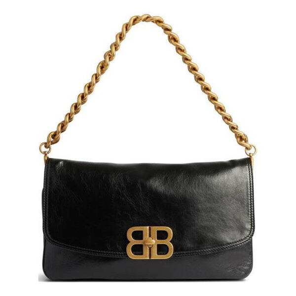 

Сумка bb soft medium flap bag 'black' Balenciaga, черный
