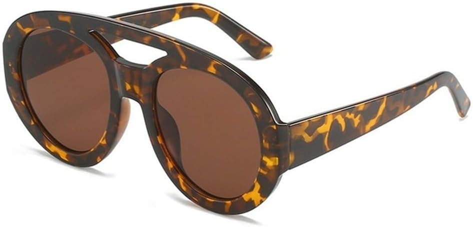 

Круглые солнцезащитные очки большого размера для женщин, овальные солнцезащитные очки для мужчин, винтажные солнцезащитные очки для женщин, роскошные очки с защитой от УФ-излучения UV400 TVTBBVV, Leopard