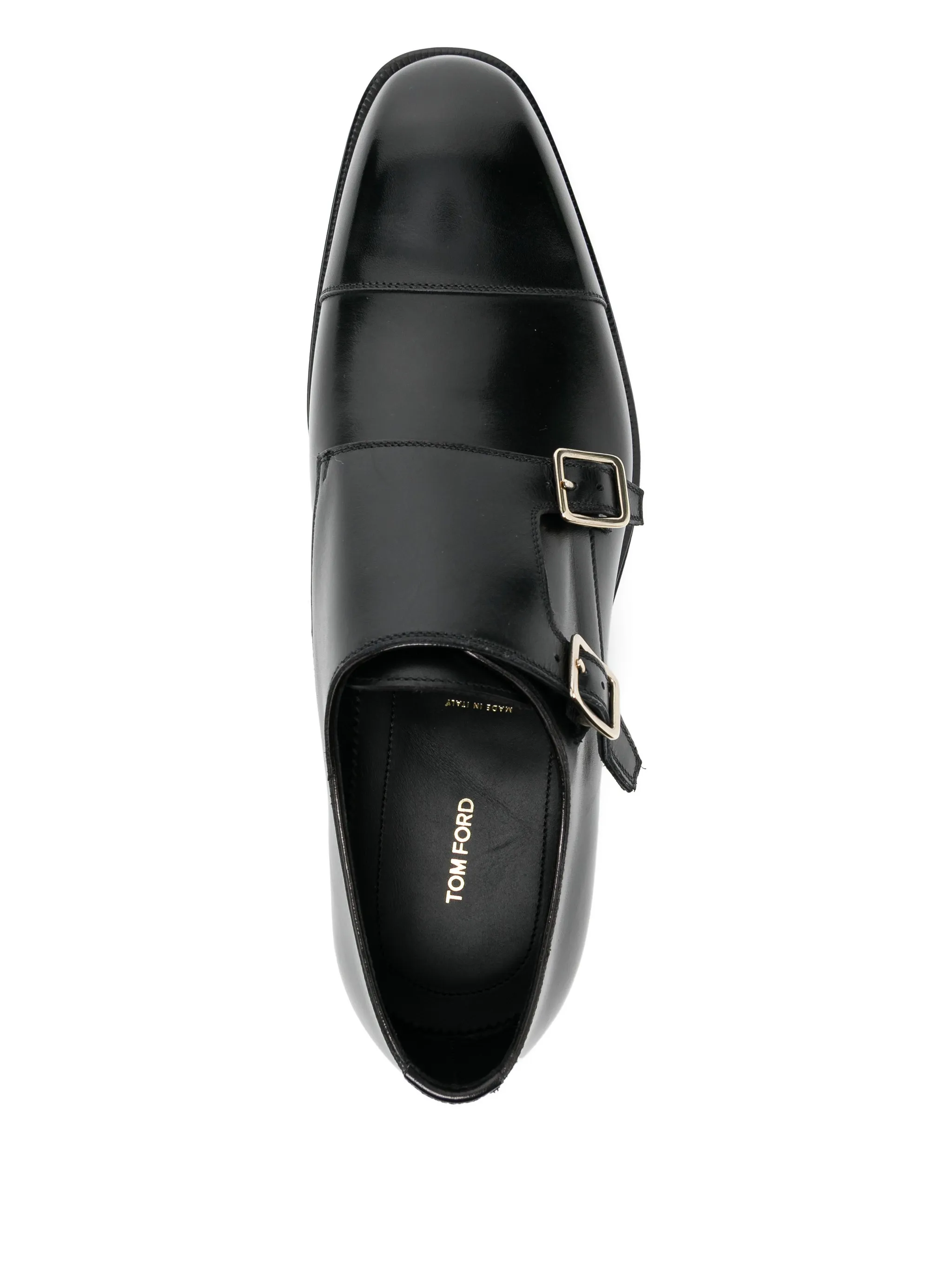 Монашеские туфли из клейдмонской кожи Tom Ford, черный — фото 4