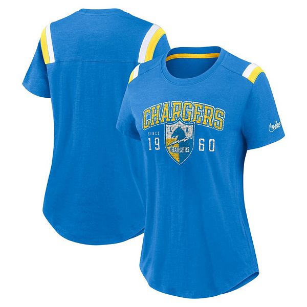 

Женская футболка heather blue los angeles chargers historic slub Nike, Синий, Женская футболка heather blue los angeles chargers historic slub Nike