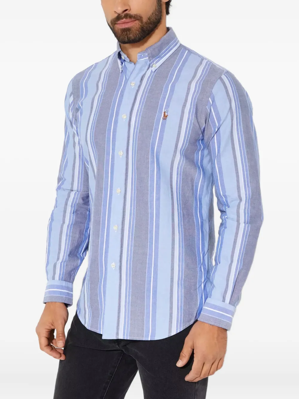 

Полосатая рубашка с длинными рукавами POLO RALPH LAUREN, синий