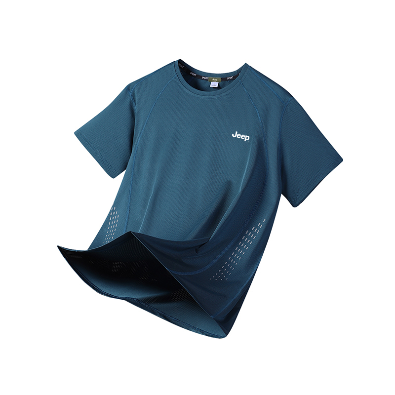 

Футболка Unisex Crew Neck тонкая прямая посадка Jeep, lake синий