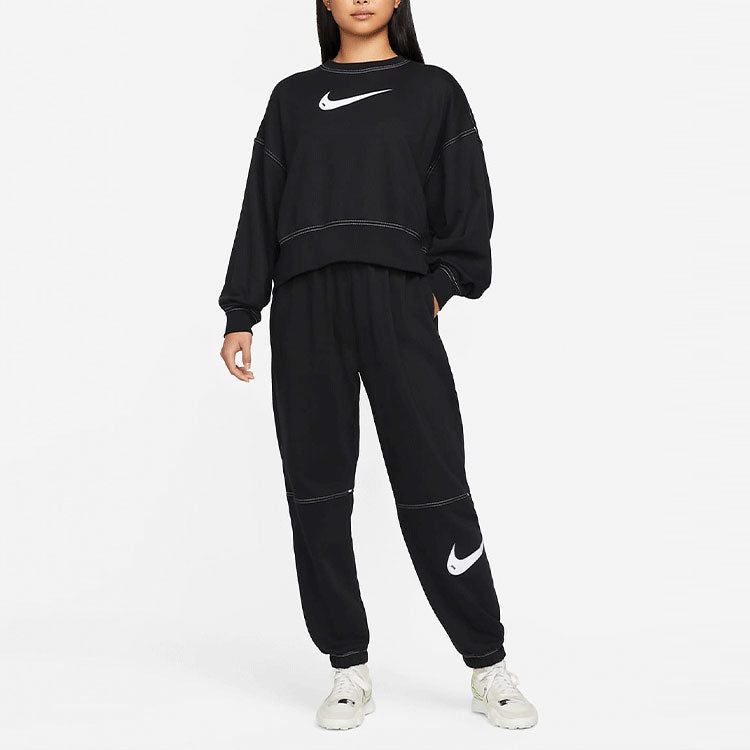 Спортивные брюки (WMNS) Nike Logo Knit Bundle Feet Sports Pants/Trousers/Joggers Autumn Black DM6206-010 — фото 3