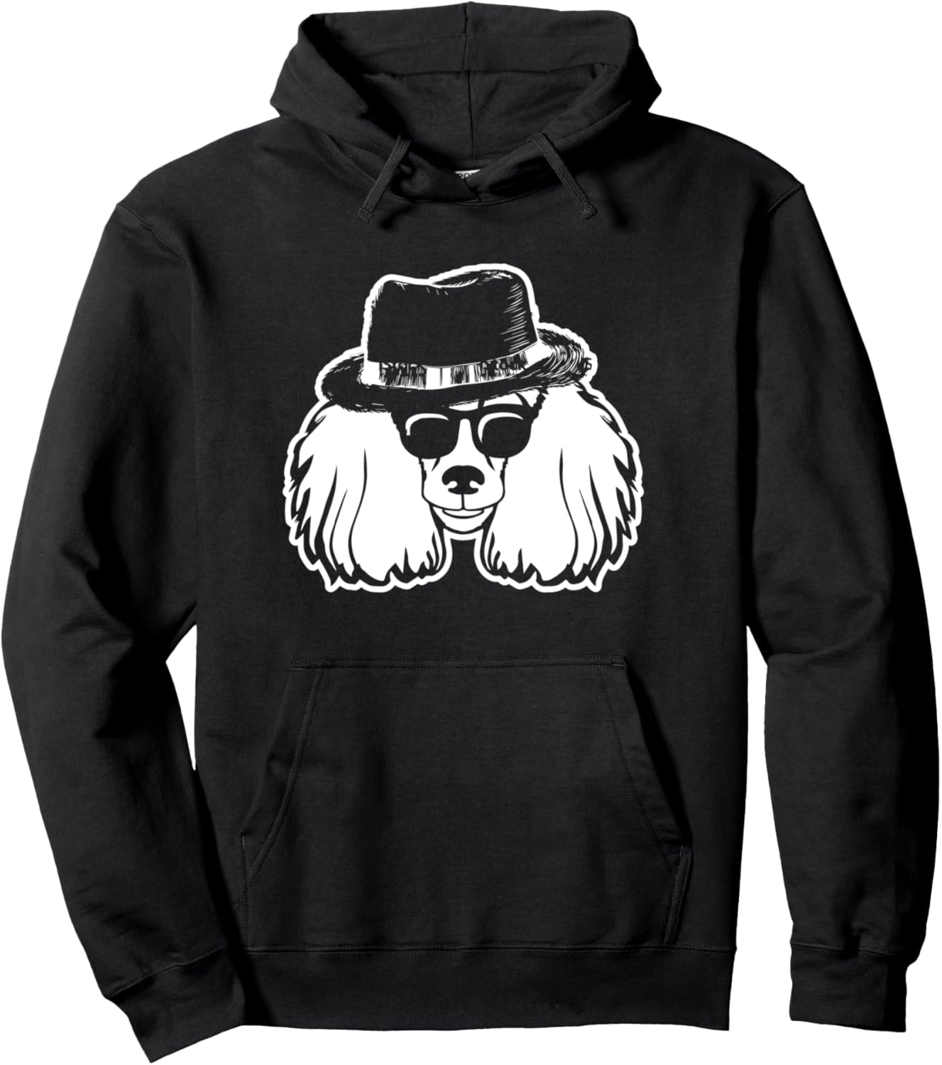 

Стильная толстовка с изображением пуделя, солнцезащитными очками и кепкой Poodle Forever Apparel, черный