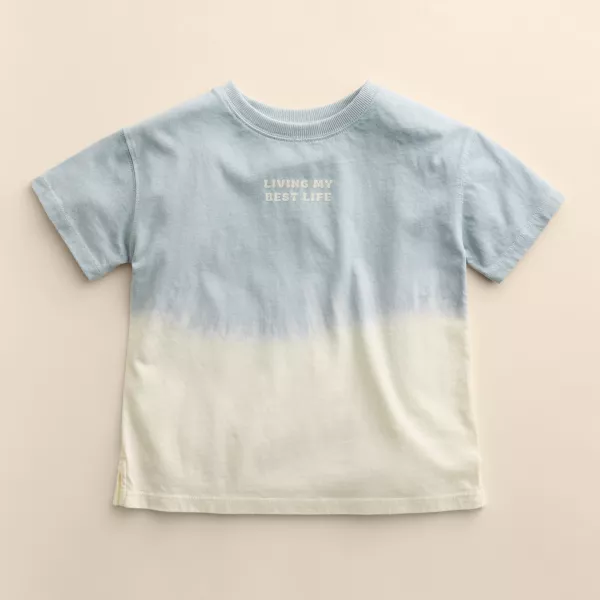 

Детская футболка свободного кроя с коротким рукавом 4–12 лет Little Co. By Lauren Conrad, цвет top blue dip dye