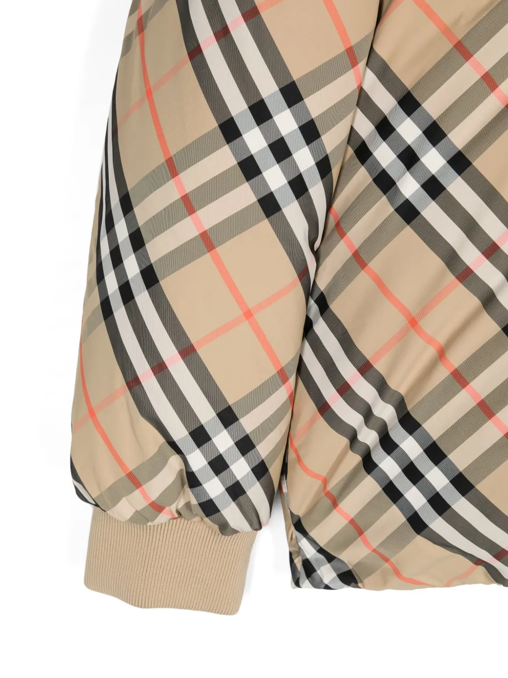 Двусторонний пуховик в клетку BURBERRY KIDS, нейтральный — фото 3