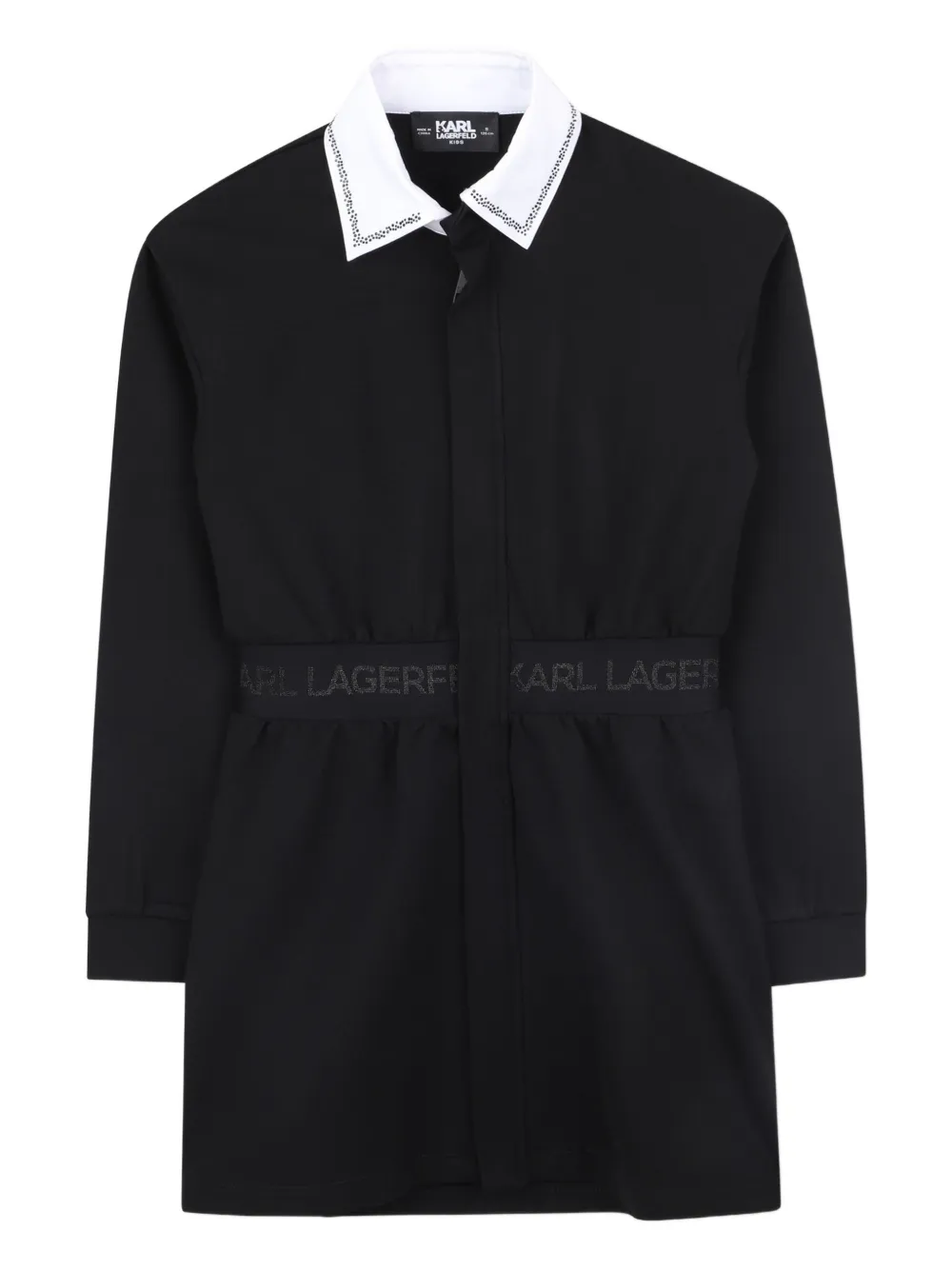 

Платье-рубашка с завязками KARL LAGERFELD KIDS, черный