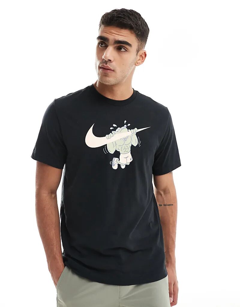 

Футболка с принтом Dri-FIT Pull Up черного цвета Nike Training