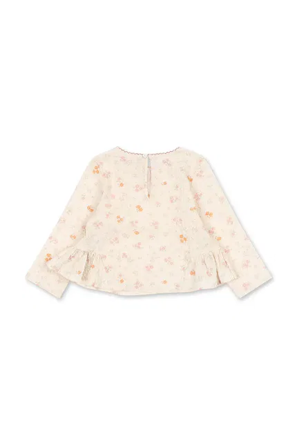 Блузка с оборками модель ELIN BOW BLOUSE GOTS Konges Sløjd, бежевый — фото 2