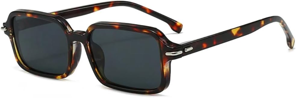 

Модные солнцезащитные очки конфетных цветов для женщин с защитой от УФ-излучения UV400, ретро-заклепками, для мужчин, трендовый леопардовый принт TYUVIVO, Leopard Grey