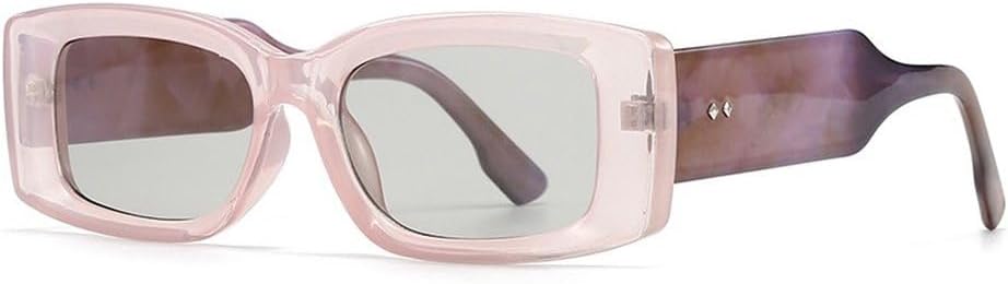 

Модные прямоугольные женские солнцезащитные очки в стиле ретро, ​​конфетные цвета, прозрачный градиент; мужские солнцезащитные очки с широкими дужками и заклепками SKFGNX, Purple Light Gray