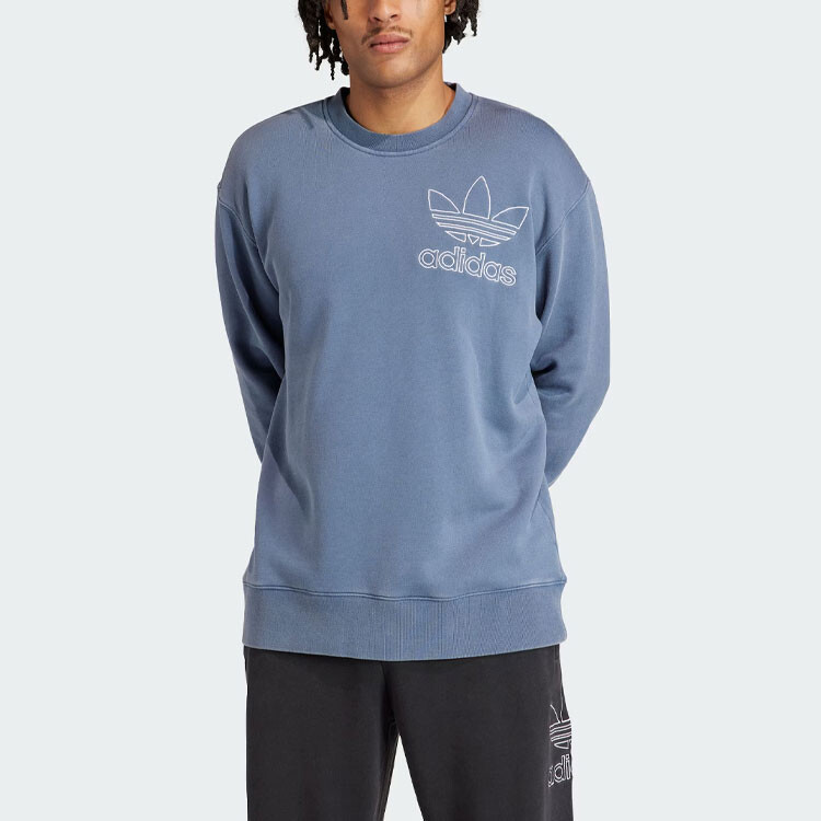 Толстовка мужская Adicolor серая/синяя Adidas Originals, серый/синий — фото 2