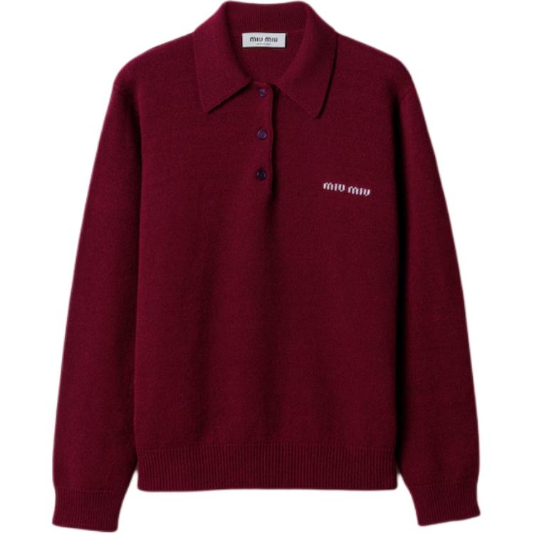 

Поло с интарсией и логотипом свитер MIU MIU, фуксия