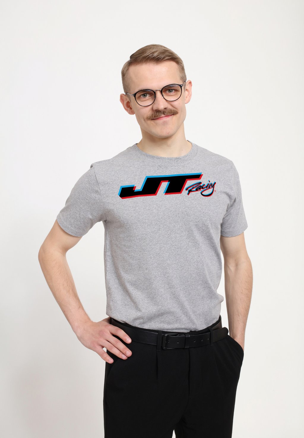 

Футболка с принтом JT RACING 3D LOGO Henry Tiger, цвет Heather Grey