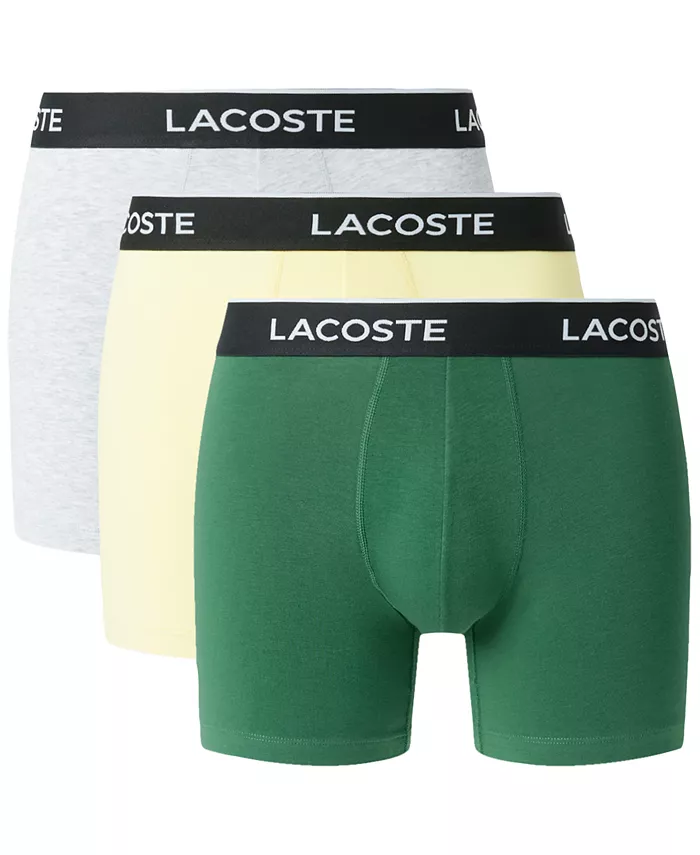 

Мужские боксеры с логотипом на поясе, 5", 3 шт., классическая посадка Lacoste, зеленый