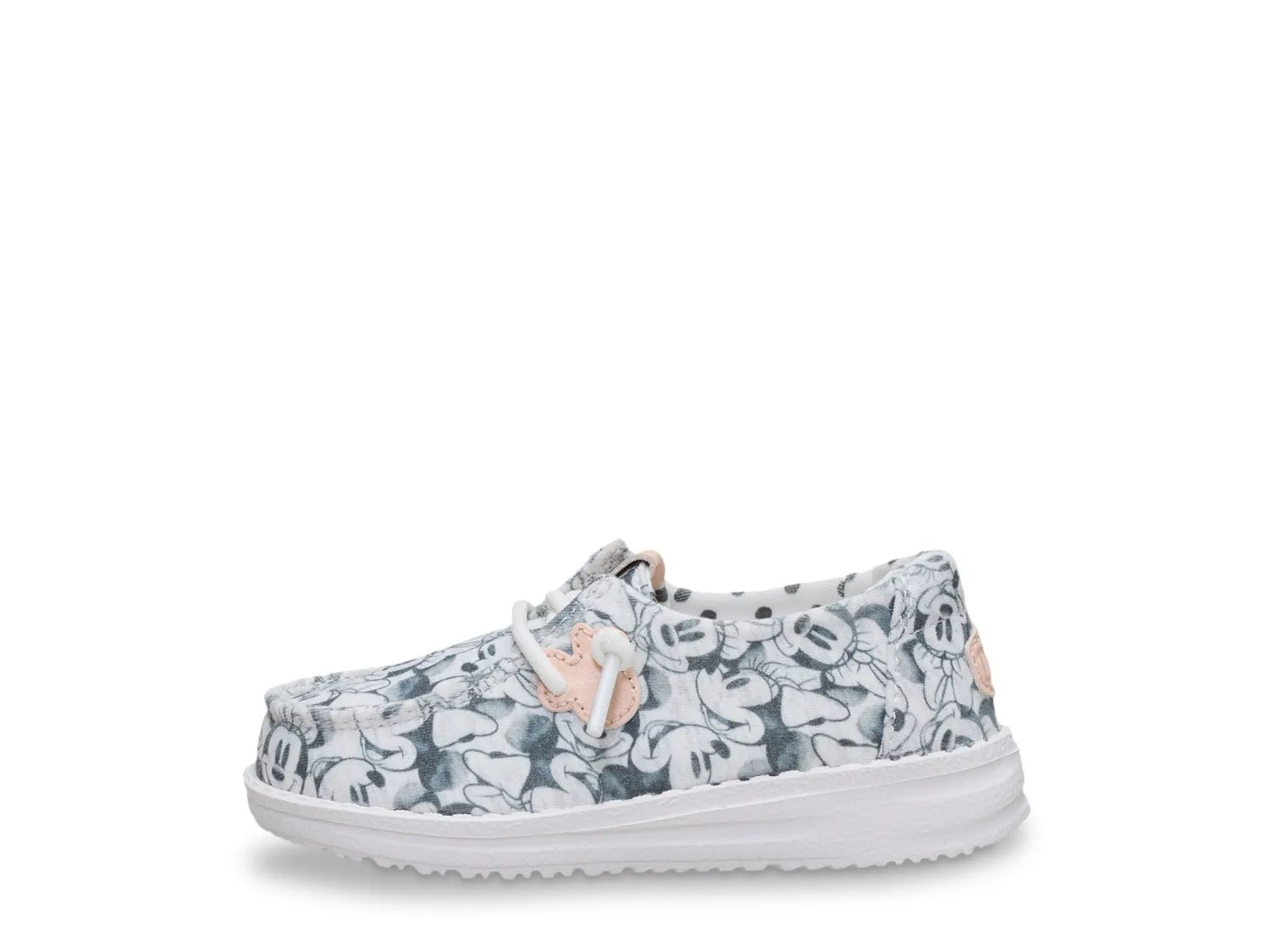 Слипоны HEYDUDE Minnie Mouse Wendy Slip-On - Toddler, серый/розовый — фото 3