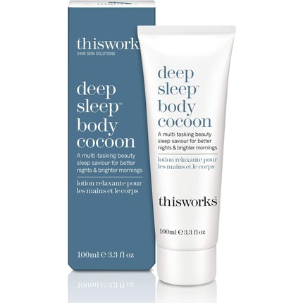 

Кокон для тела Deep Sleep Body Cocoon 100 мл - лосьон для тела с успокаивающим маслом ши для сухой кожи - питательный увлажняющий крем для тела с эфирными маслами лаванды и ромашки This Works