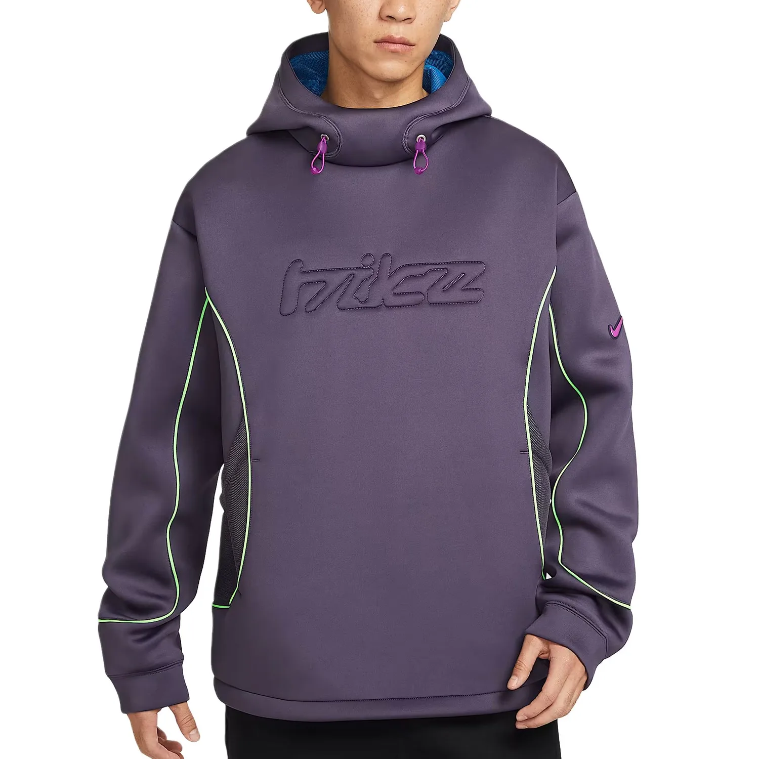Project F.R.O.G. мужская худи с сетчатыми вставками Nike, Dark Purple/Bright Blue/Voltage Green/Bright Purple