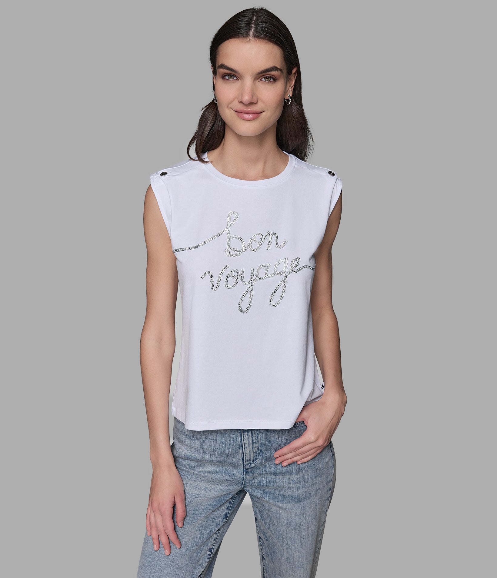 

Футболка с логотипом bonjour KARL LAGERFELD PARIS, белый