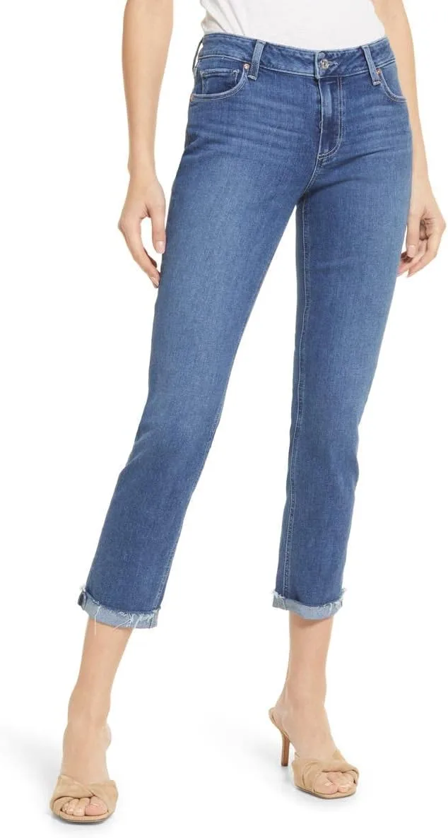 

Paige Women's Brigitte с необработанным краем манжеты Mid Rise Straight Leg в Antwerp