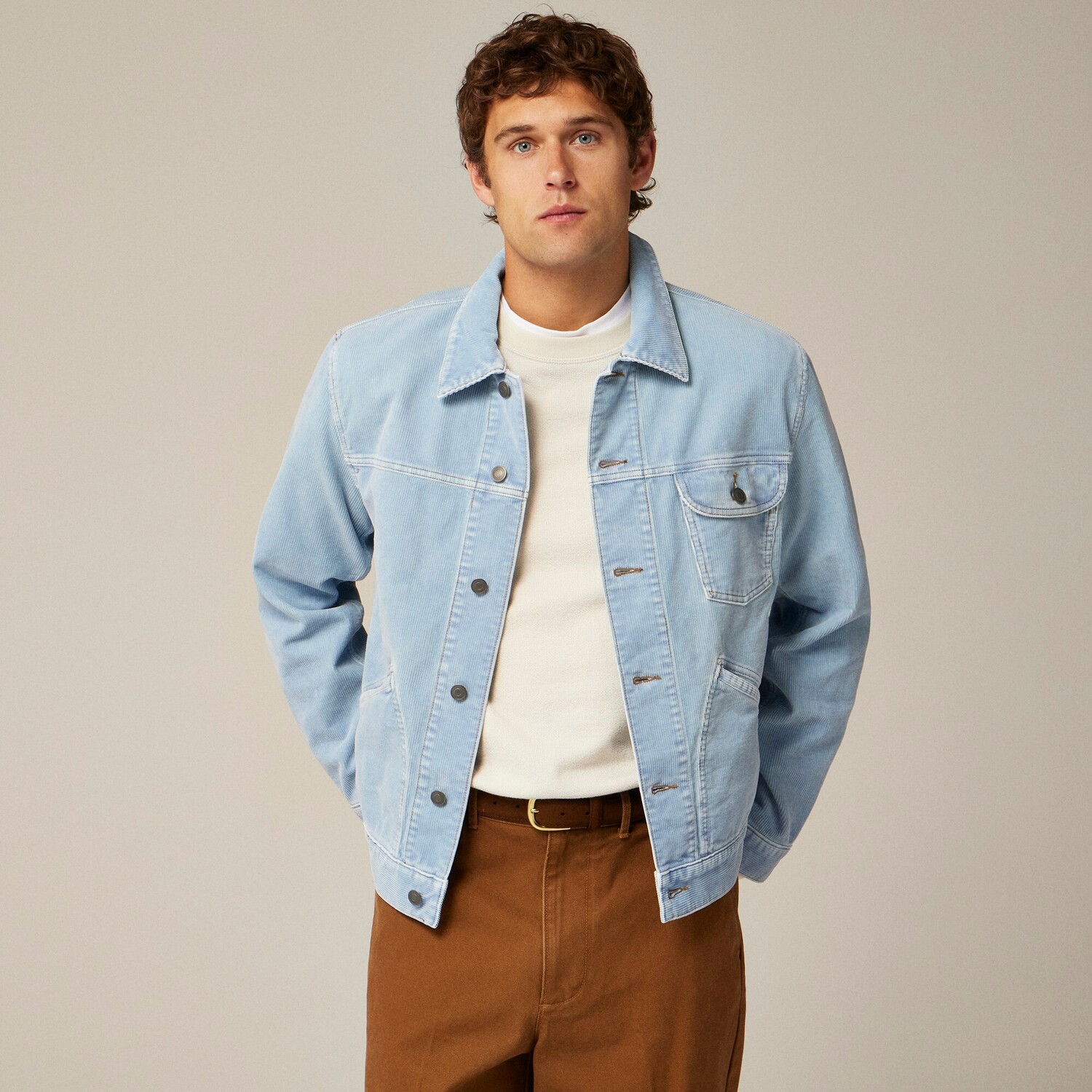 

Куртка Trucker из вельвета с 11-рубцовой структурой J.Crew, синий