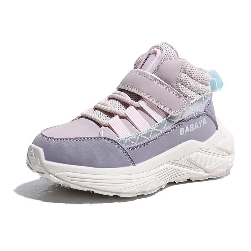 

Детские повседневные кроссовки из искусственной кожи с противоскользящей подошвой, амортизацией и дышащим эффектом Babaya, розовый фиолетовый