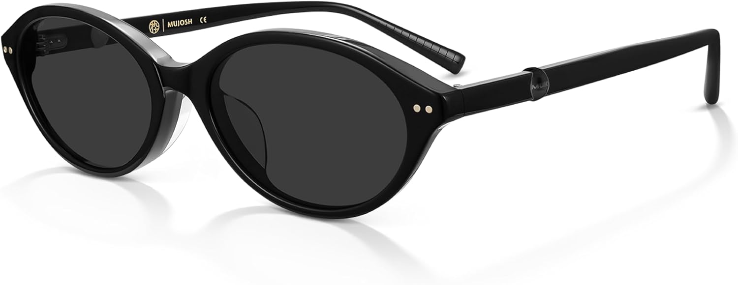 

MUJOSH Модные ретро-солнцезащитные очки в стиле 90-х и Y2K, прямоугольные, поляризованные, для женщин и мужчин, эксклюзивный бренд очков EssilorLuxottica, Obsidian Black/Pure Gray Polarized 526